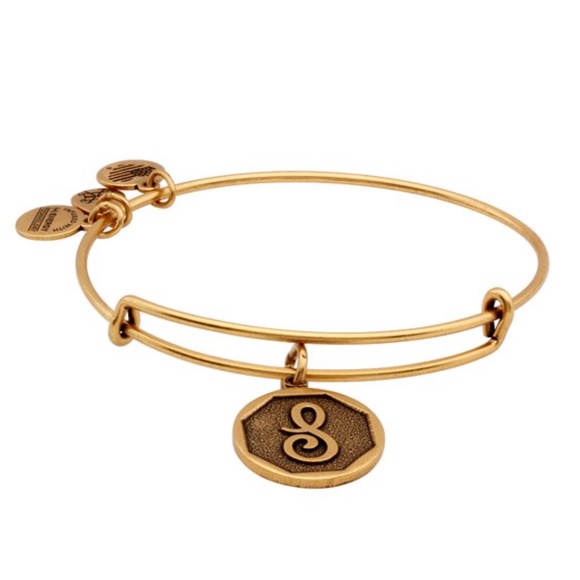 Alex and Ani Jewelry - NWT Alex and Ani Initial Letter S Rafaelian Gold Finish Bangle Bracelet